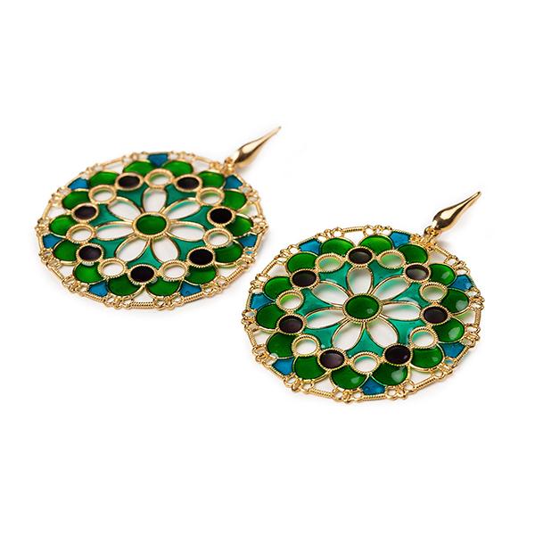 Orecchini Merletti Tondi Verde