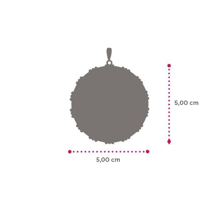 Pendentif rond en dentelle verte