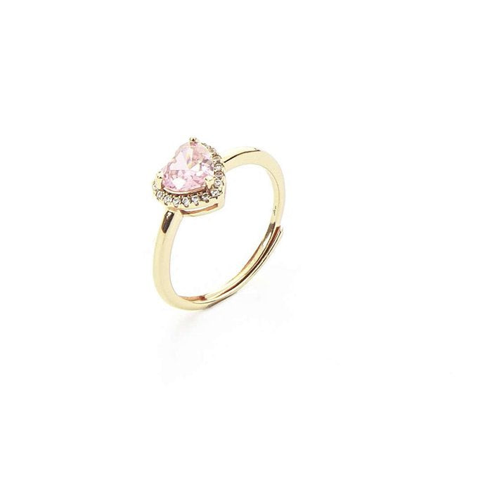 Anello laminato cuore rosa